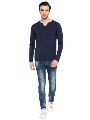 blue solid tshirt - 16012965 - Standard Image - 4