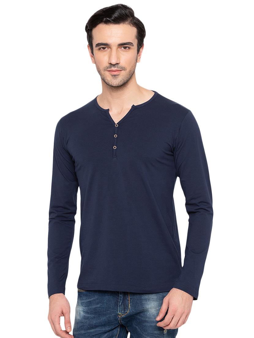 blue solid tshirt - 16012965 - Zoom Image - 1