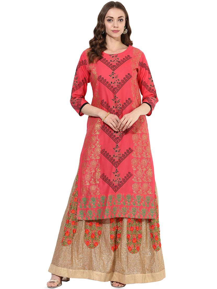 block print straight kurta - 16013002 - Zoom Image - 1