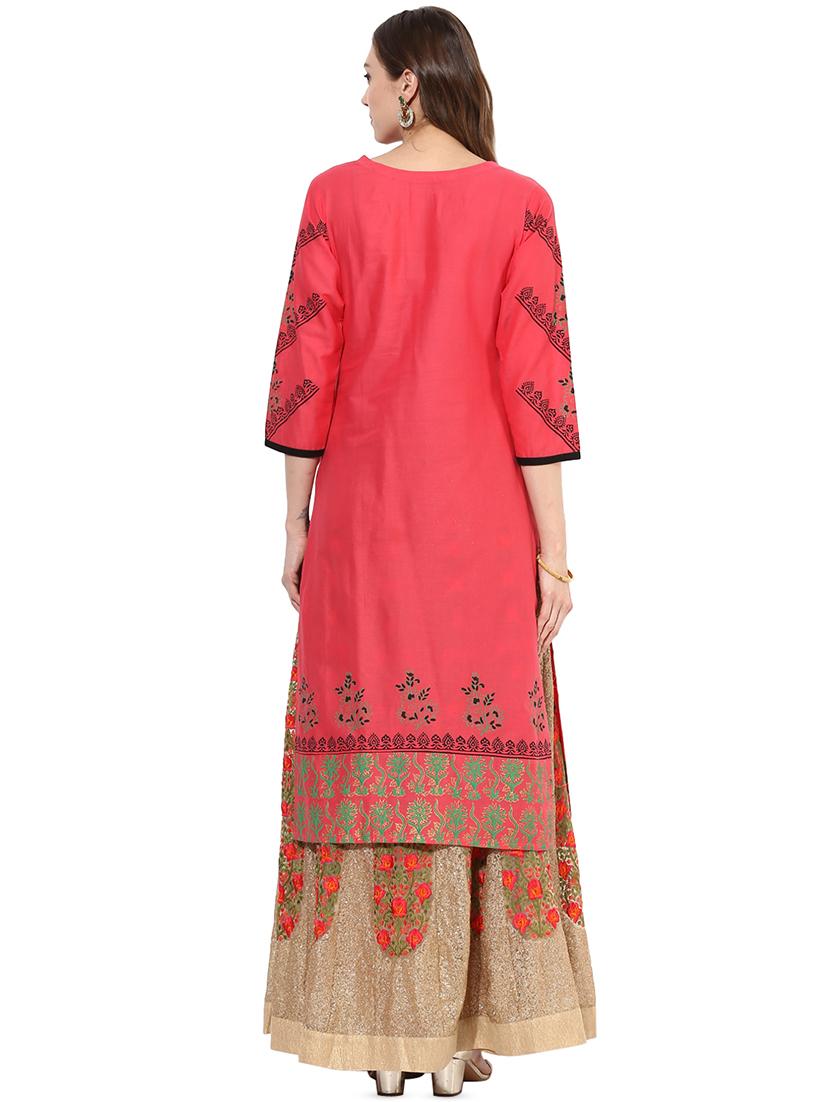 block print straight kurta - 16013002 - Zoom Image - 3