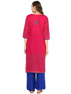 block print straight kurta - 16013003 - Standard Image - 3