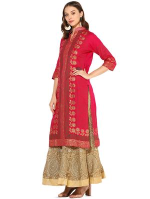 block print straight kurta - 16013004 - Standard Image - 2