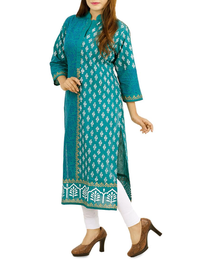 block print straight kurta - 16013015 - Zoom Image - 2