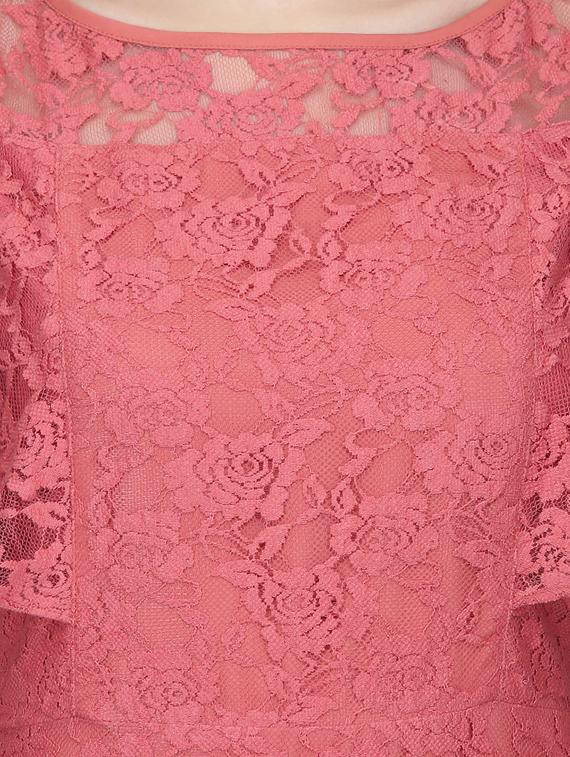cold shoulder floral laced maxi dress - 16013104 - Zoom Image - 4
