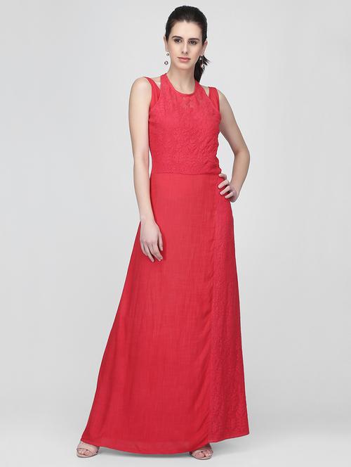 halter neck laced maxi dress - 16013105 - Standard Image - 1
