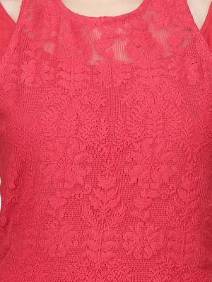 halter neck laced maxi dress - 16013105 - Standard Image - 4