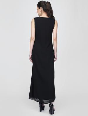 cut out feather print maxi dress - 16013107 - Standard Image - 3