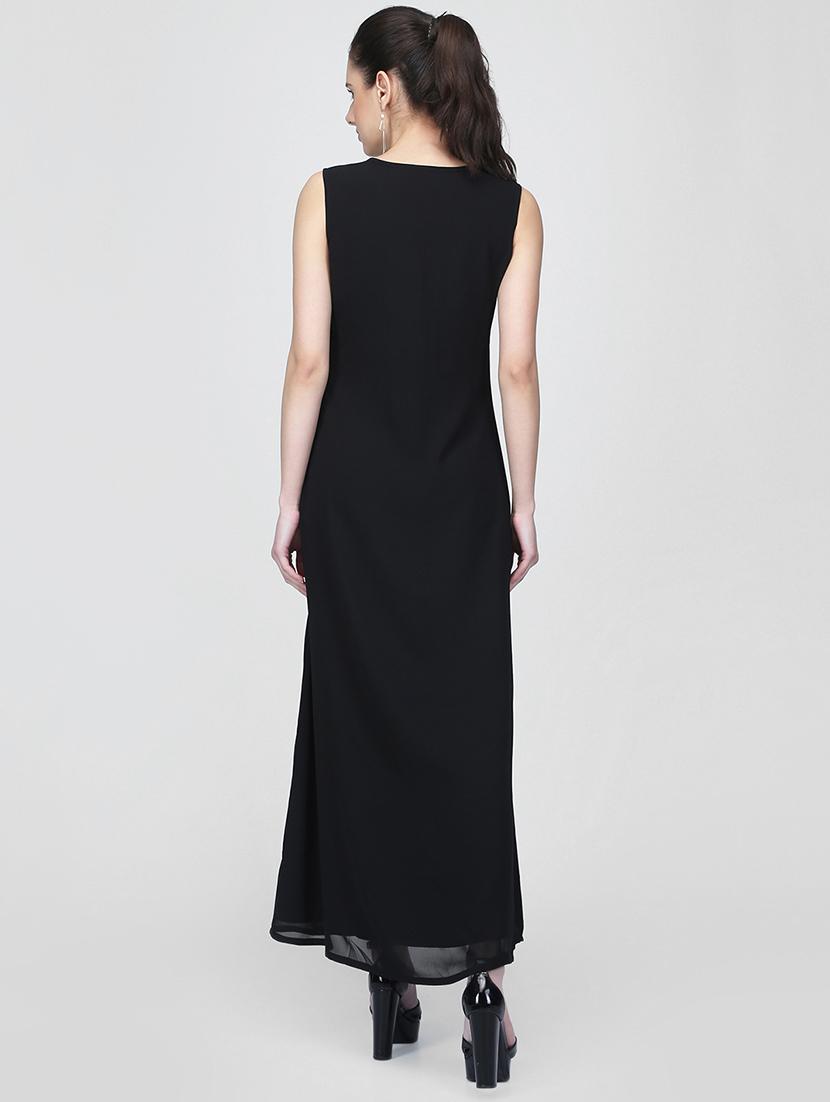 cut out feather print maxi dress - 16013107 - Zoom Image - 3