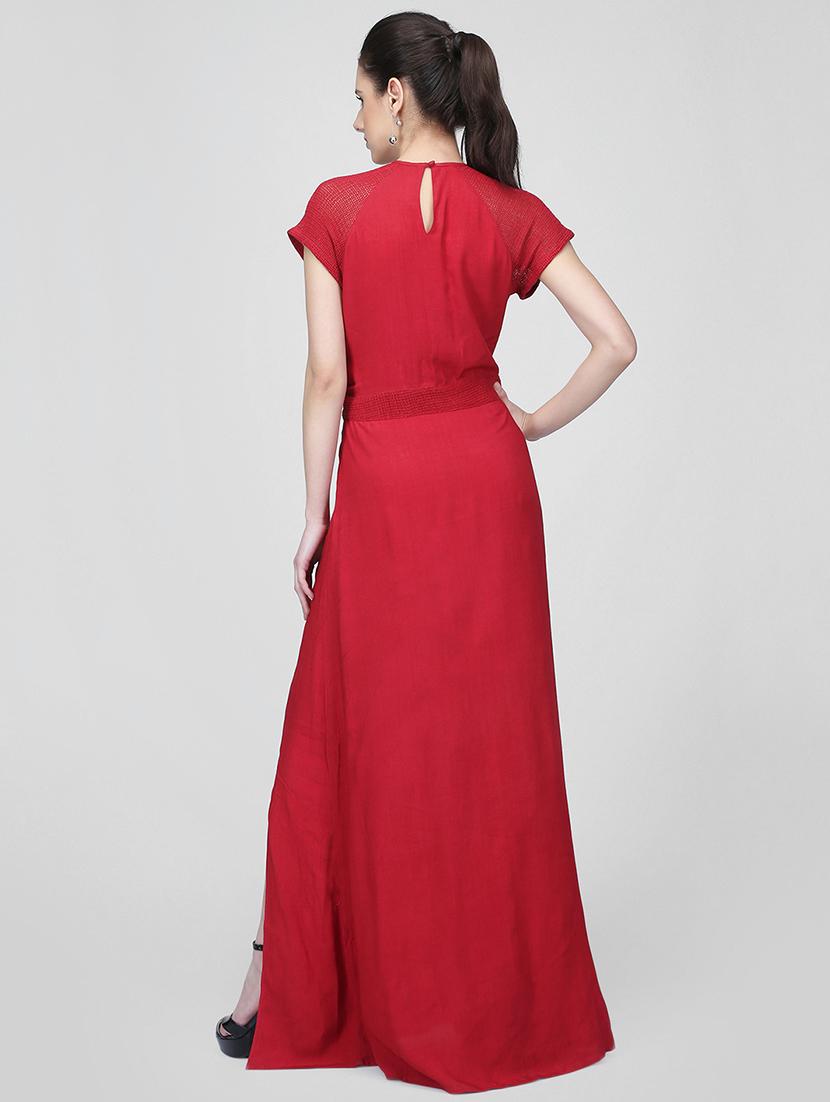 side slit button detail maxi dress - 16013109 - Zoom Image - 3