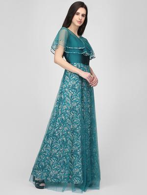 ruffled sheer overlay maxi dress - 16013111 - Standard Image - 2