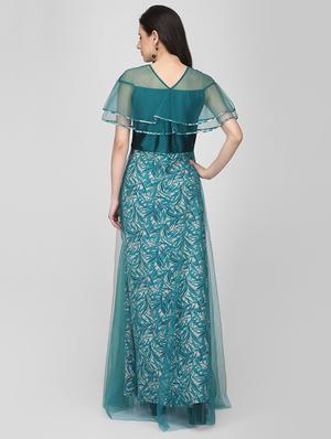 ruffled sheer overlay maxi dress - 16013111 - Standard Image - 3