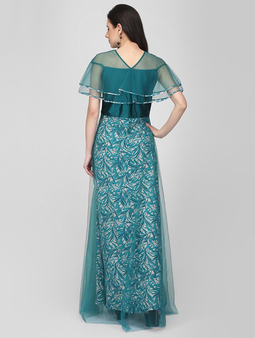 ruffled sheer overlay maxi dress - 16013111 - Zoom Image - 3