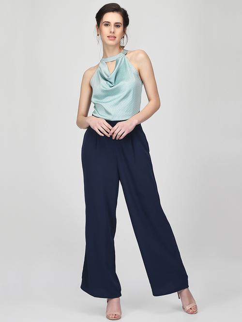 choker neck cut out full leg jumpsuit - 16013122 - Standard Image - 1
