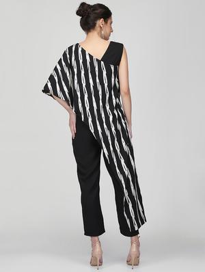 printed overlay full leg jumpsuit - 16013126 - Standard Image - 3