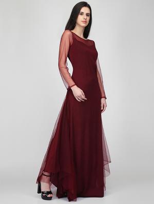 shimmery flared maxi dress - 16013146 - Standard Image - 2