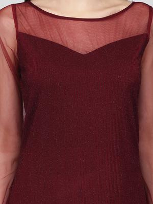 shimmery flared maxi dress - 16013146 - Standard Image - 4