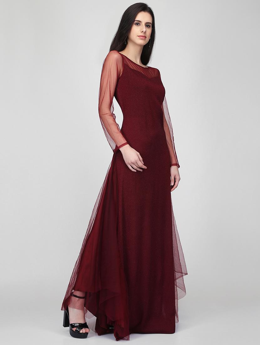 shimmery flared maxi dress - 16013146 - Zoom Image - 2