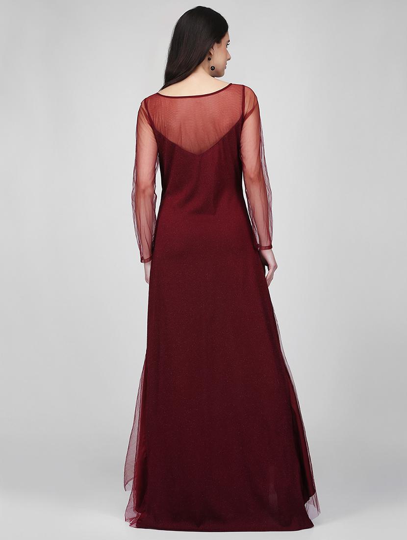 shimmery flared maxi dress - 16013146 - Zoom Image - 3
