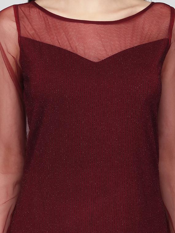 shimmery flared maxi dress - 16013146 - Zoom Image - 4