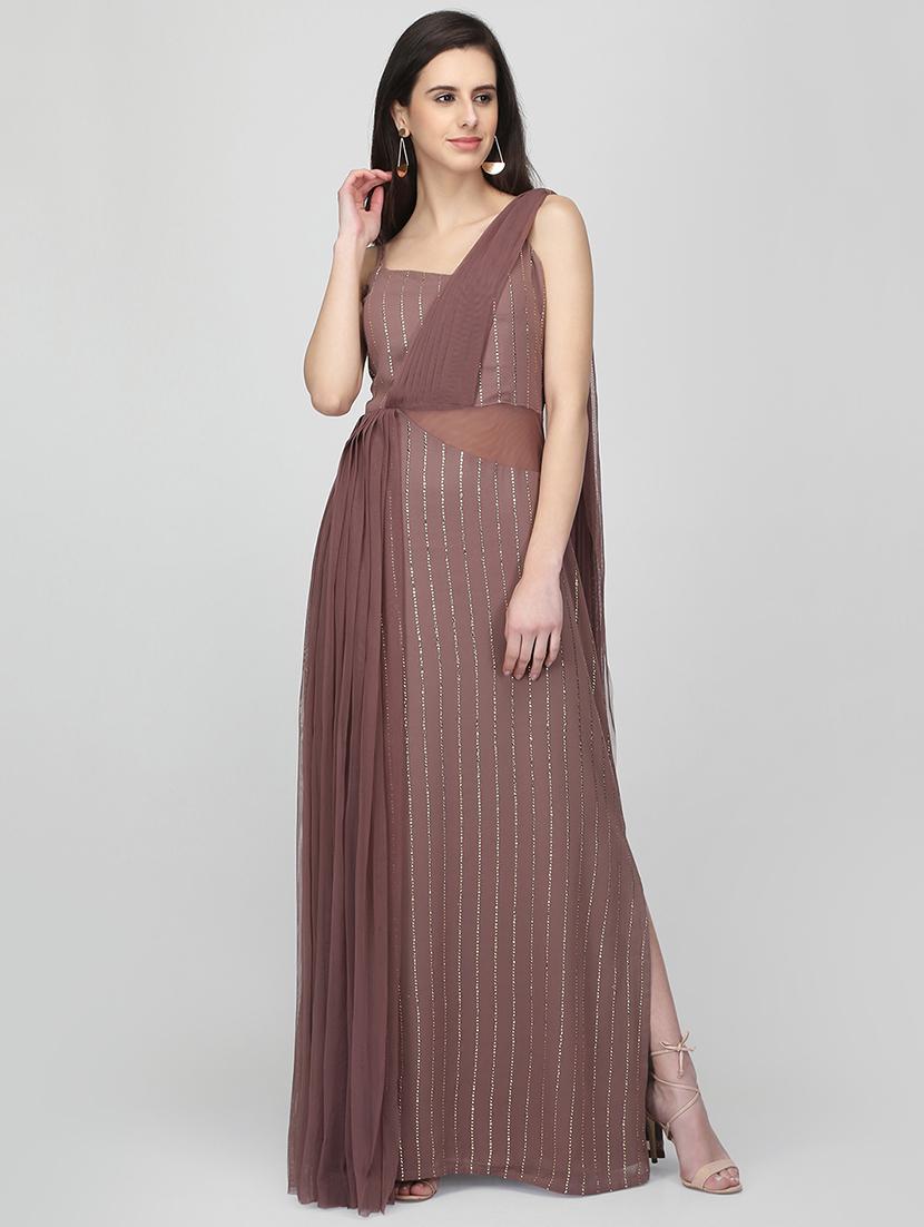 embellished net a-line gown - 16013149 - Zoom Image - 1