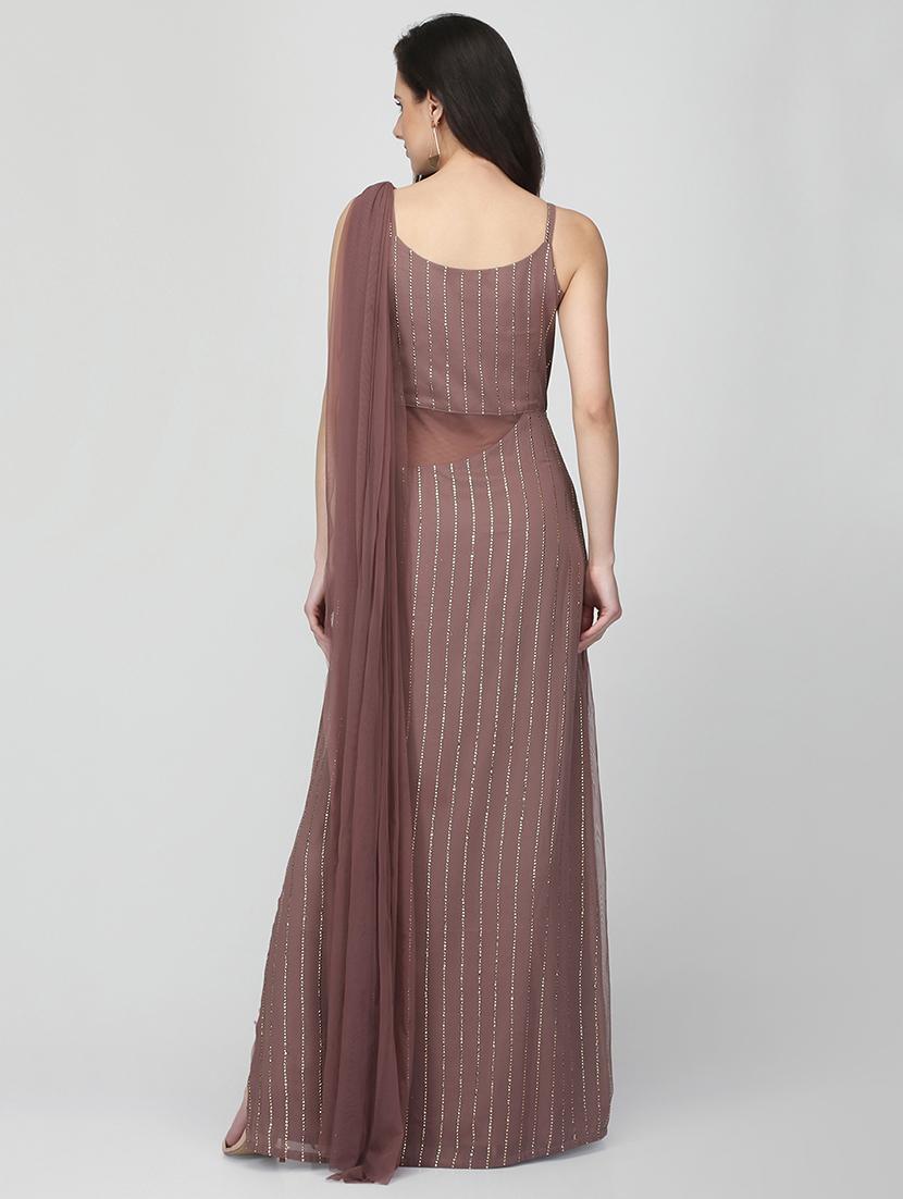 embellished net a-line gown - 16013149 - Zoom Image - 3