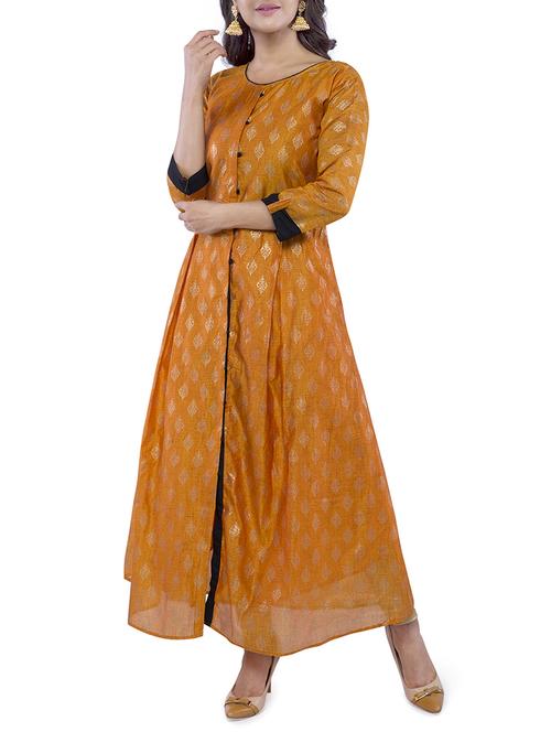 block print flared kurta - 16013193 - Very Small Image - 1