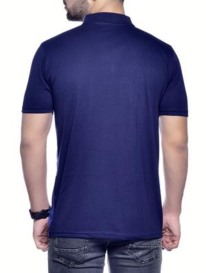 blue color block polo tshirt - 16013408 - Standard Image - 3