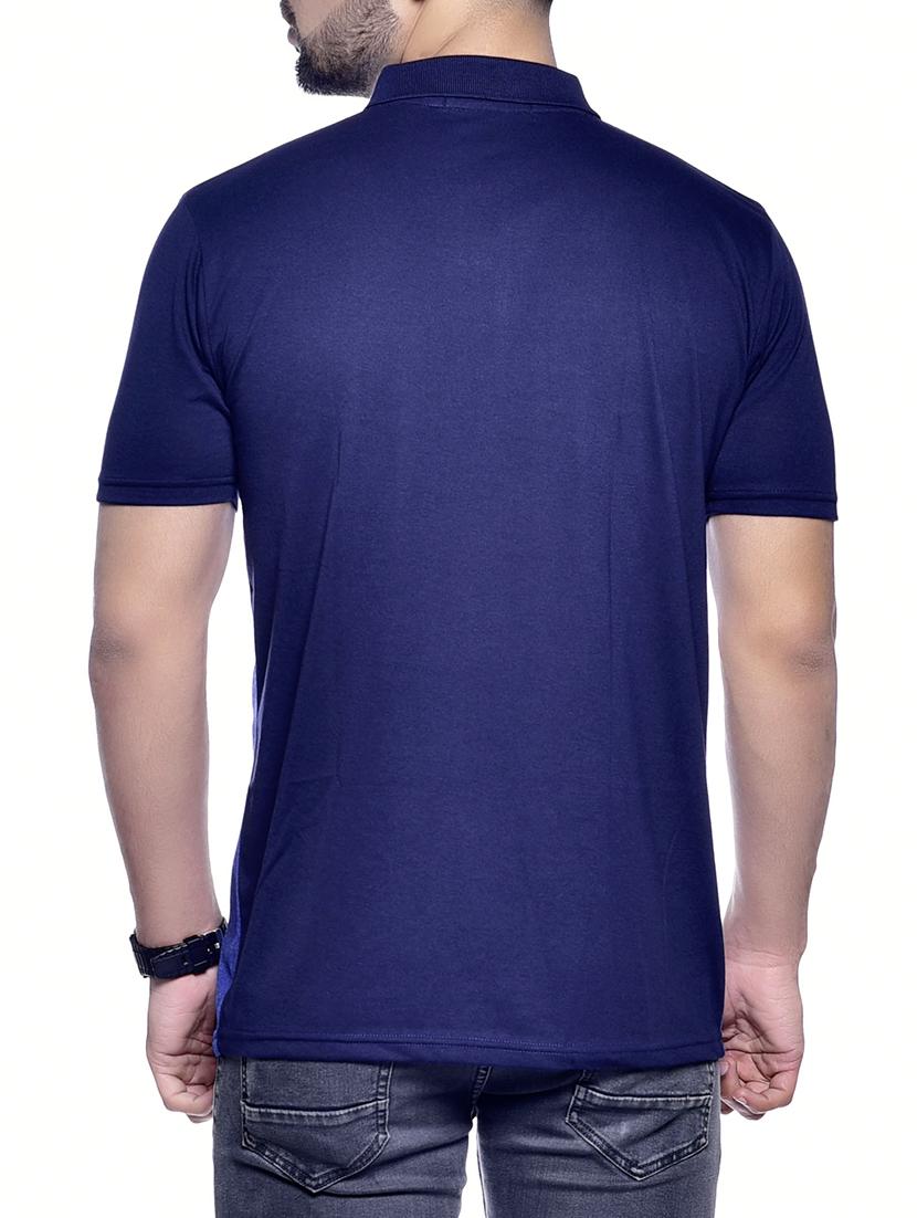 blue color block polo tshirt - 16013408 - Zoom Image - 3