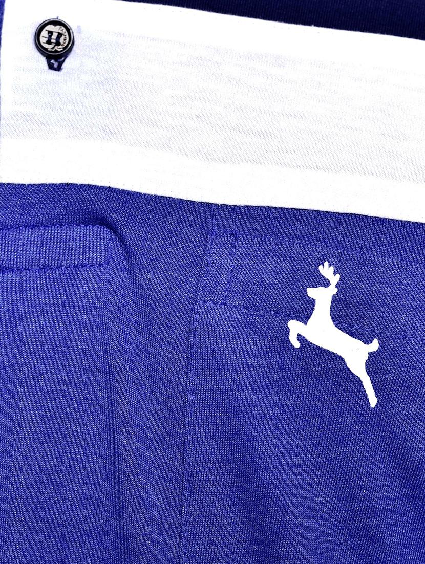 blue color block polo tshirt - 16013408 - Zoom Image - 4