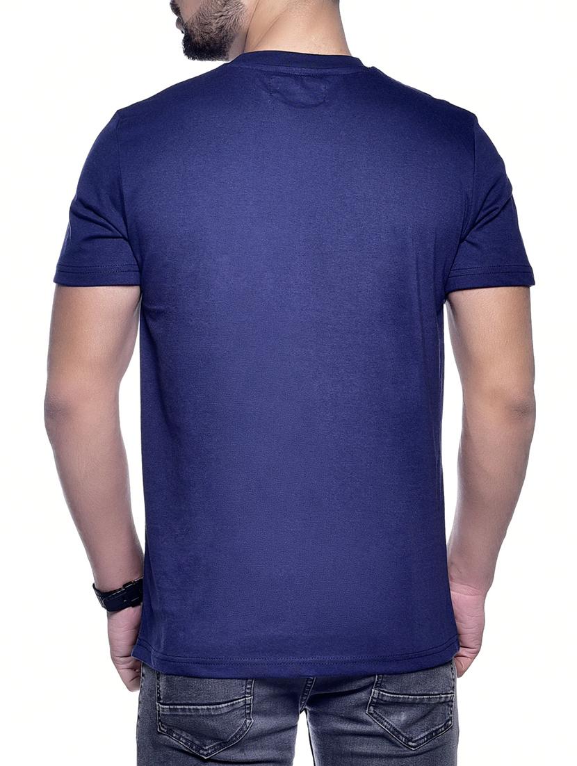 navy blue chest print t-shirt - 16013411 - Zoom Image - 3