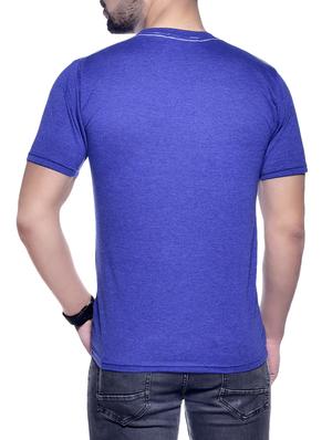blue chest print t-shirt - 16013415 - Standard Image - 3