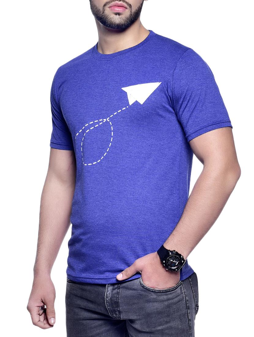 blue chest print t-shirt - 16013415 - Zoom Image - 2