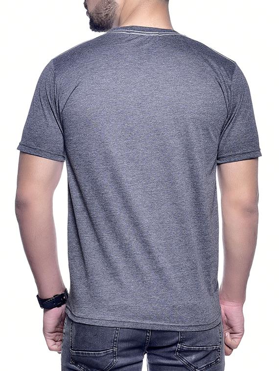 grey typographic chest print t-shirt - 16013419 - Zoom Image - 3
