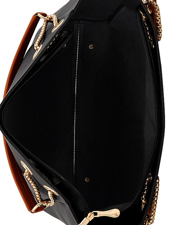 black leatherette (pu) combo handbag - 16013434 - Zoom Image - 3