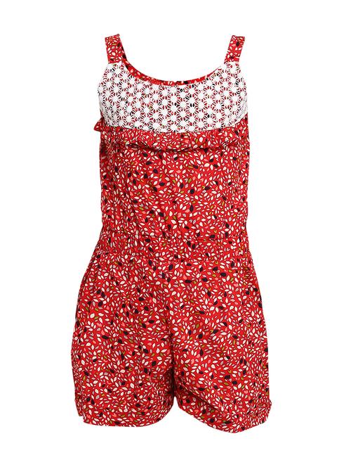 red cotton playsuit - 16013489 - Standard Image - 1