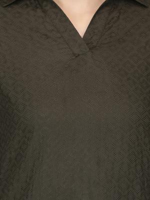 roll up sleeved back slit top - 16013495 - Standard Image - 5