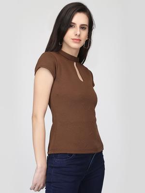 key hole neck geometric top - 16013502 - Standard Image - 2
