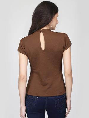 key hole neck geometric top - 16013502 - Standard Image - 3