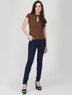 key hole neck geometric top - 16013502 - Standard Image - 4