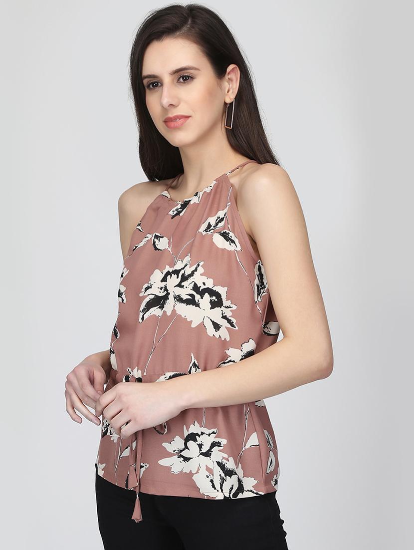 drawstring waist floral top - 16013503 - Zoom Image - 2