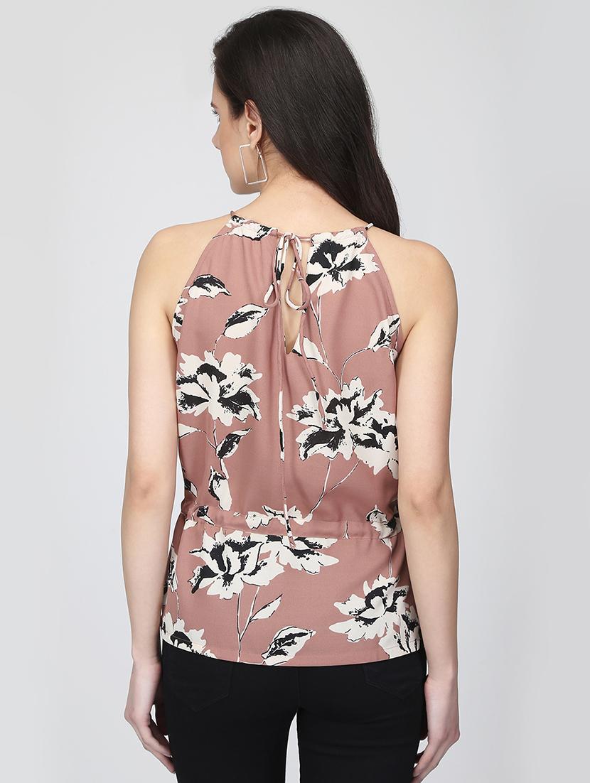 drawstring waist floral top - 16013503 - Zoom Image - 3