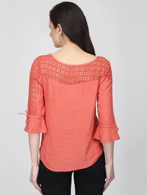 crochet paneled asymmetric top - 16013506 - Standard Image - 3