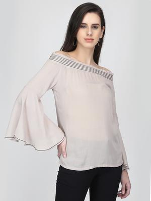off shoulder bell sleeved top - 16013510 - Standard Image - 2