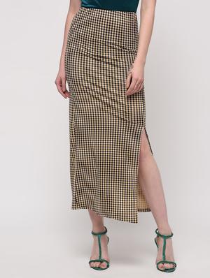 side slit checkered skirt - 16013540 - Standard Image - 2
