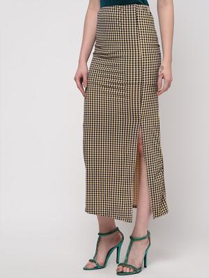 side slit checkered skirt - 16013540 - Standard Image - 3