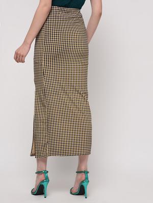 side slit checkered skirt - 16013540 - Standard Image - 4