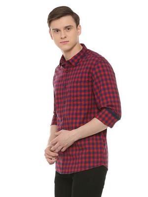 red printed casual shirt - 16013554 - Standard Image - 2