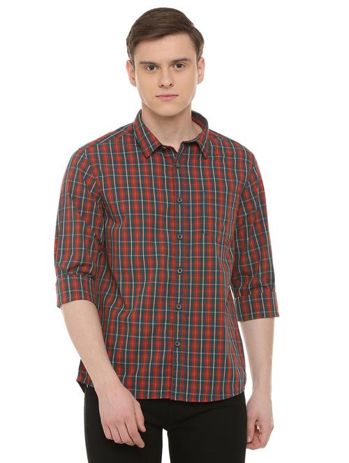 red printed casual shirt - 16013558 - Standard Image - 1