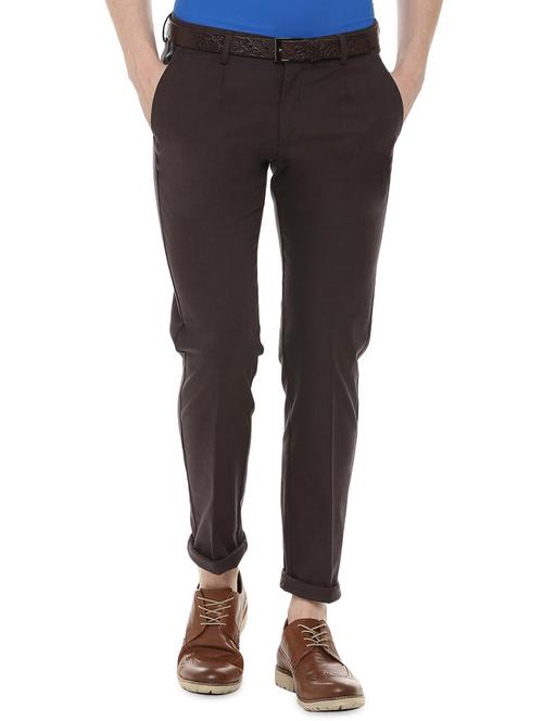 brown cotton blend chinos - 16013584 - Standard Image - 1