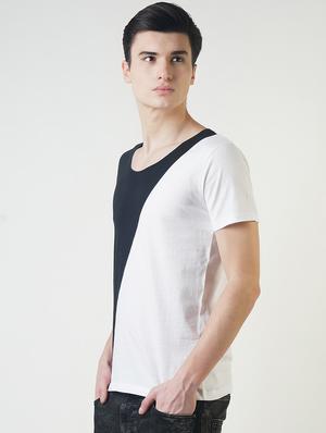 black color block t-shirt - 16013618 - Standard Image - 2